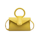 Bright Color PU Irregular Ring Handle Design Women Trendy Mini Bag