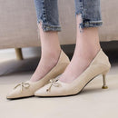 Bowknot Decor Pointed-toe Comfortable High Heel Shoes