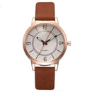 Women Hot Sale Simple Grain PU Band Leisure Quartz Watch