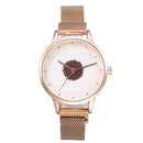 Creative Magnetic Metal Band 3D Flower Design Women Leisure Watch