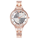 Creative Irregular Print Dial Plate Design Women Steel Band Watch