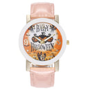 Fashion Halloween Element Printed Women Unisex PU Band Leisure Watch