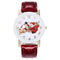 Hot Sale New Arrival Christmas Element Cartoon Print Dial Plate PU Band Watch
