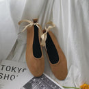 Boat Shaped Square-toe Lace-up Flat Loafers Shoes
