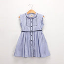 Lovely Girls Cotton Sleeveless Button Design Slim Fit Dresses