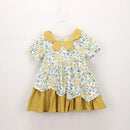 Fresh Style Girls Cotton Floral Print Round Neck Dresses