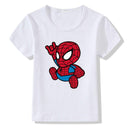 Boys Cute Cartoon Spider Print White Tees