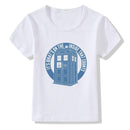 Boys Girls Telephone Booth Print Short Sleeves Tees