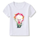 Kids Fancy Bulb Print Short Sleeves Casual Tees