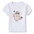 Hot Sale Girls Perfume Flower Print Casual Tees