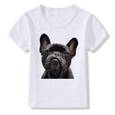 Kids Cute Bulldog Print Short Sleeves Tees