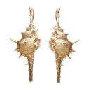 Women Unique Irregular Natural Conch Pattern Drop Earrings