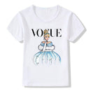 Girls Model Pretty Princess Print White T-shirts