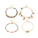 Hot Sale Trendy Ocean Themed Alloy Shell 4pcs Set Bracelets