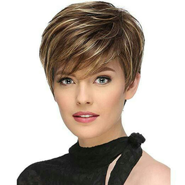 Hot Sale Natural Mix Color Women Short Hair Synthetic Wig