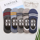 10 Pairs Set Men Cotton Stripes Print Shallow Mouth Socks