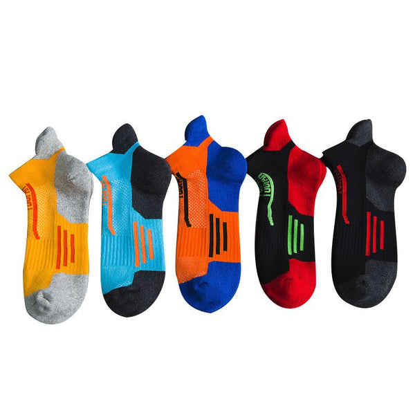 10 Pairs Set Men Color Blocking Outdoor Casual Sports Short Socks