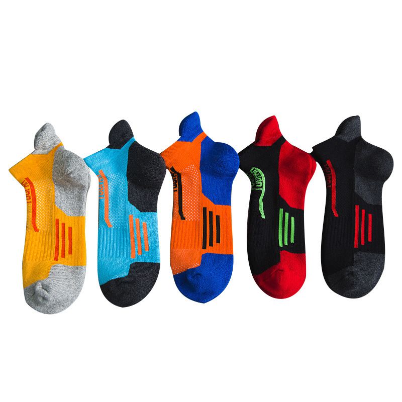 10 Pairs Set Men Color Blocking Outdoor Casual Sports Short Socks