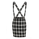 Classic Plaid Pattern Women Casual Suspender Skirt