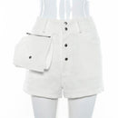 Plain Color Women Casual Outdoor Wear Pocket Designed Shorts