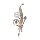 Hot Sale Women Exquisite Rhinestone Imitation Pearl Decor Alloy Brooch