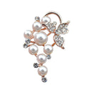 Good Quality Plated Alloy Grape Shape Pearl Decor Elegant Brooch