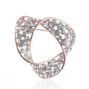 Creative Mobius Band Design Women Hollow Exquisite Rhinestone Decor Alloy Brooch