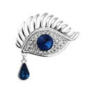 Fashion Unique Eye Design Crystal Drop Shape Decor Alloy Brooch