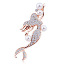 Fashion Good Plated Alloy Mermaid Shaped Pearl Decor Brooch