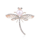 Fashion Unique Dragonfly Pattern Imitation Pearl Rhinestone Exquisite Brooch