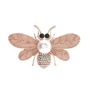 Fashion Enameled Bee Pattern Pearl Rhinestone Decor Alloy Brooch