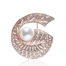 Creative Screw Snail Pattern Exquisite Pearl Rhinestone Brooch