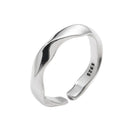 Simple Uneven Surface Twisted Design Women Leisure 925 Silver Ring