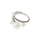 Hot Sale Good Quality Plated Brass Irregular Imitation Pearl Zircon Ring