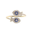 New Design Cute Lucky Fish Design Women Simple Brass Zircon Ring