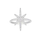 Fashion Star Pattern Shiny Zircon Ring