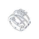 Hot Sale Multilayer Crossing Design Running Zircon Lucky Ring