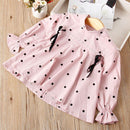 New Arrival Girls Dot Print Unique Design Blouse
