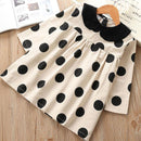 Cute Girls Dot Print Long Sleeves Dress