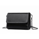 Casual Mini Size Plain Color PU Stitching Metal Chain Strap Flap Bag