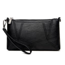 Casual Solid Color Stitching Design Square Shape Soft PU Crossbody Bag