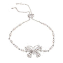 Exquisite Women Fashion Zircon Imitation Pearl Decor Brass Chain Bracelet