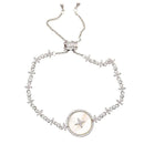 Simple Good Quality Plated Brass Star Pattern Zircon Decor Adjustable Bracelet