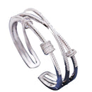 Hot Sale Irregular Multilayer Zircon Decor Brass Cuff Bangle