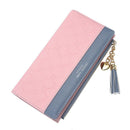 Fashion Block Color Design Geometric Embossing PU Long Wallet