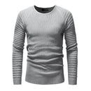 Men Solid Color Round Neck Casual Knitted Tops