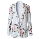 Casual Women Unique Flower Print Spring Fall Slimming Blazer