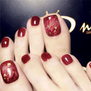 24 Pcs Red Painting Fake Nail Tips