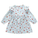 Baby Girl Floral Long Sleeves Round Neck Dress