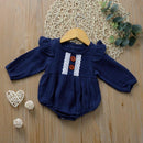 Baby Girl Cotton Button Design Long Sleeves Bodysuit
